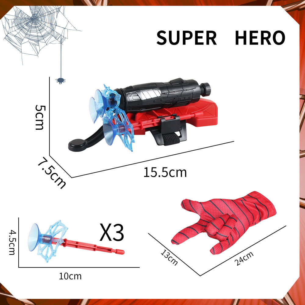 Children's Bracelet Superhero Launcher Jet Watch Gloves Can Stick To The Wall Soft Bullet Gun Spiderman Launcher