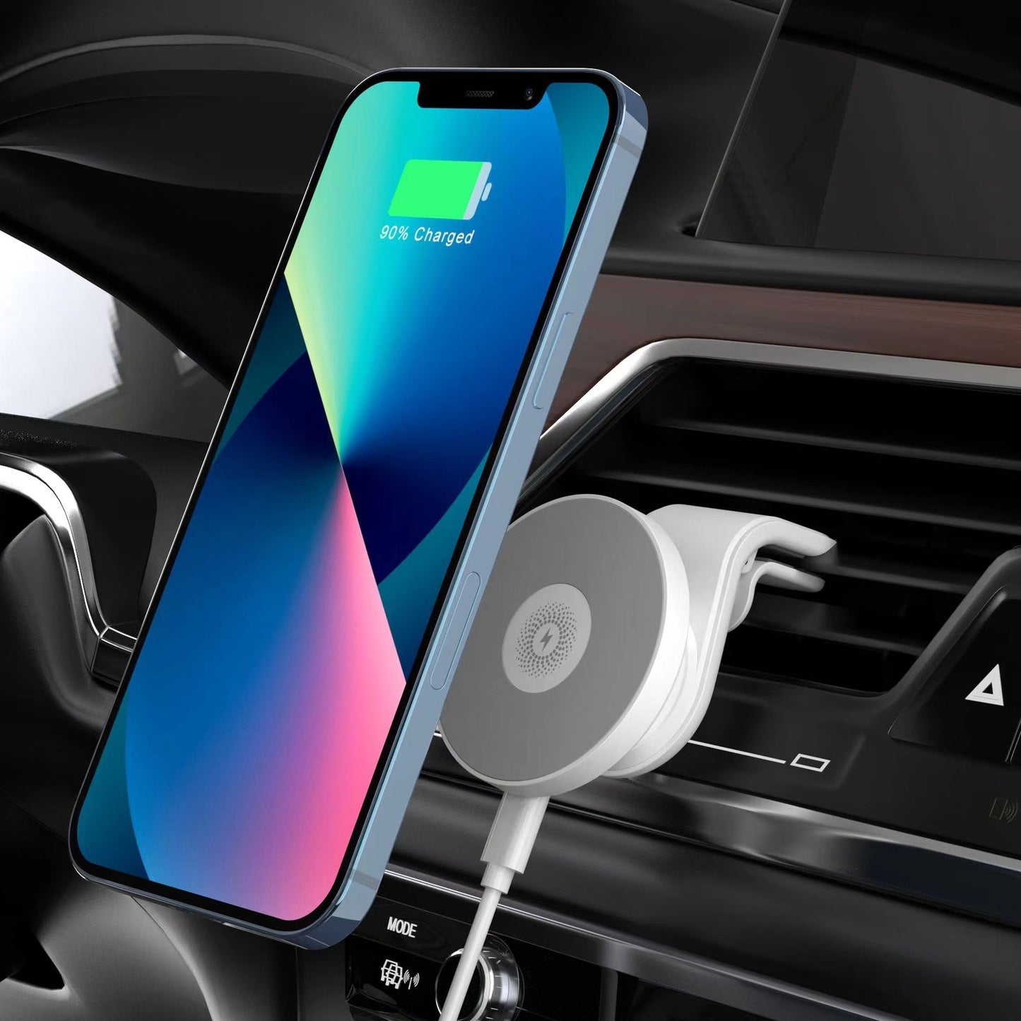 Custom Smart Car Wireless Charger Phone Holder Magnetic Wireless Car Charger Mount 15W Fast Charging