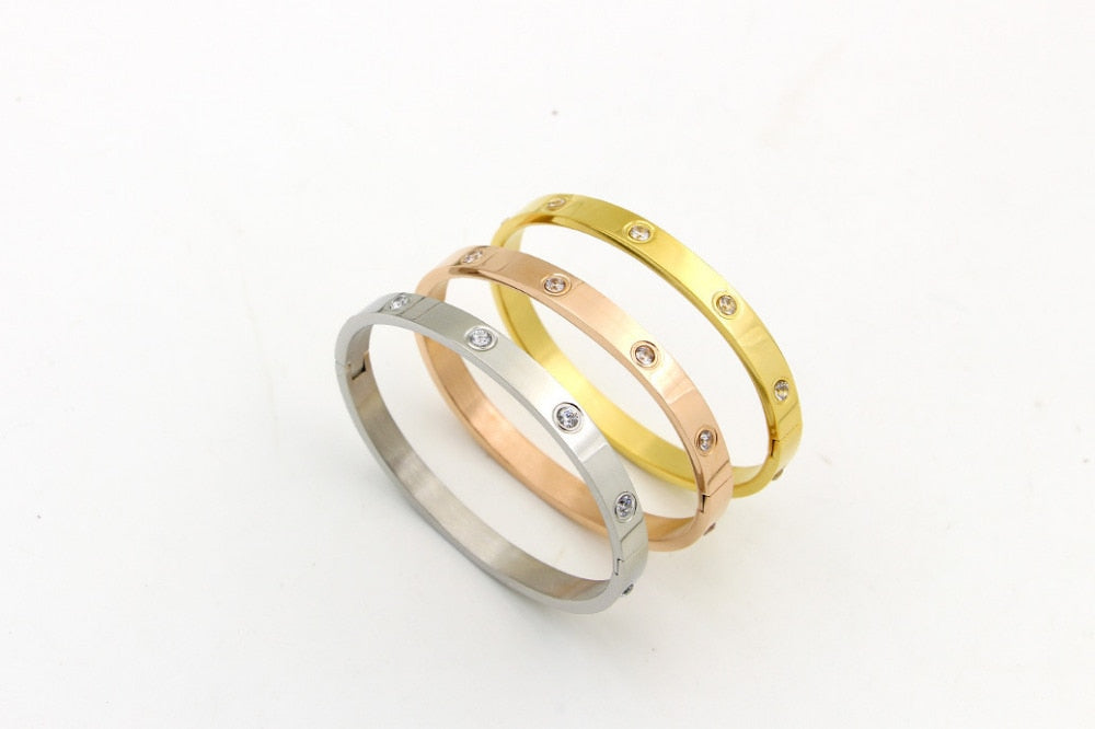 Beautiful Lovers Bracelets Woman Bracelets Stainless Steel Bangles and Bangles Golden Woman Jewelry Gifts