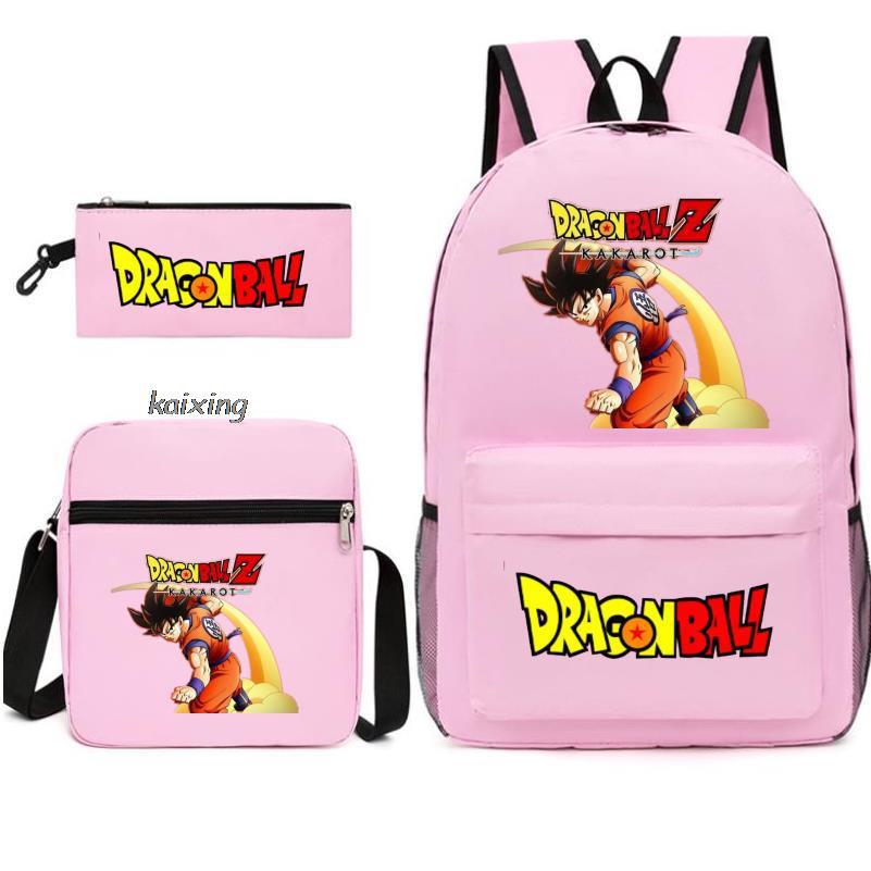 Youth Dragon Ball Backpack Student Shoulder Bag Travel Bag 3-Piece Set