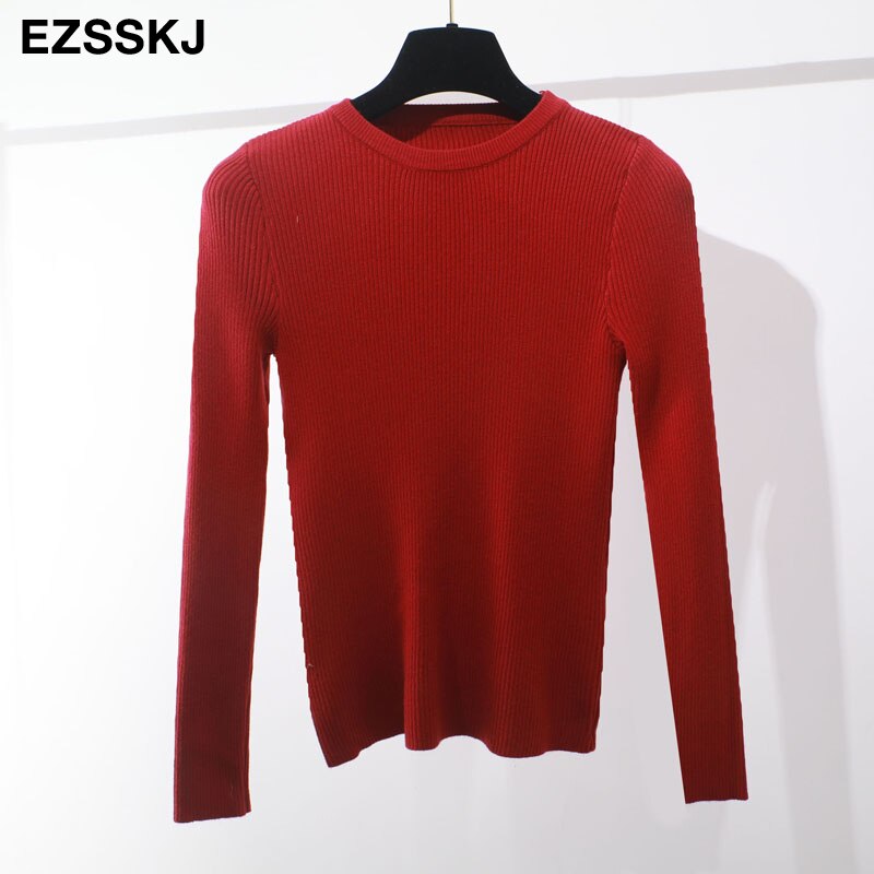 winter clothes Knitted woman sweaters Pullovers spring Autumn Basic women's jumper Slim women's sweater cheap pull long sleeve