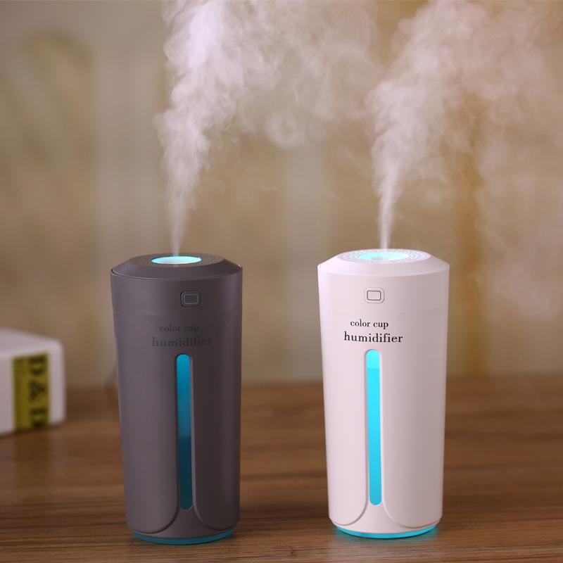 Color Cup USB Air Humidifier for Home Car Ultrasonic Mini Aroma Diffuser Air Purifier with LED Lights