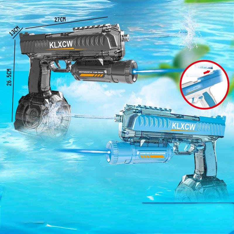 Desert Eagle linkage electric continuous water gun, large capacity drum, high-speed long-range beach water toy