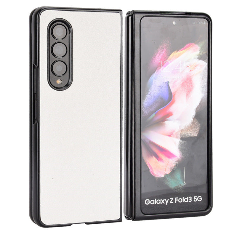 Suitable for Galaxy Z Fold 4 phone case, Samsung Fold 3 foldable phone case, leather covered flip cover protective case