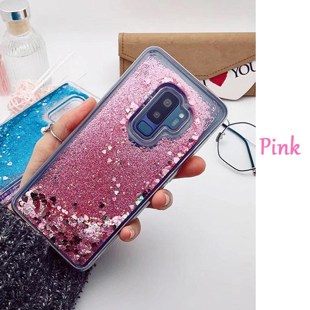 for Samsung Galaxy S9 case Back cover Bling Glitter Dynamic Quicksand Liquid Case for samsung S9 plus cover Galaxy S9 coque