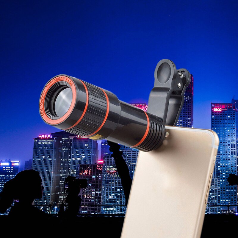 Phone No Dark Corner 12X Zoom Optical Telescope Camera Lens HD Mobile Phone Telephoto Lens with Clips