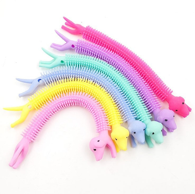 Cartoon unicorn cute pet animal lala music bracelet tpr soft rubber vent decompression noodle decompression toy