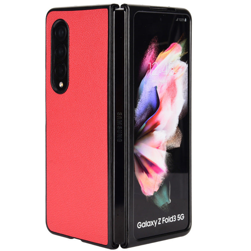 Suitable for Galaxy Z Fold 4 phone case, Samsung Fold 3 foldable phone case, leather covered flip cover protective case