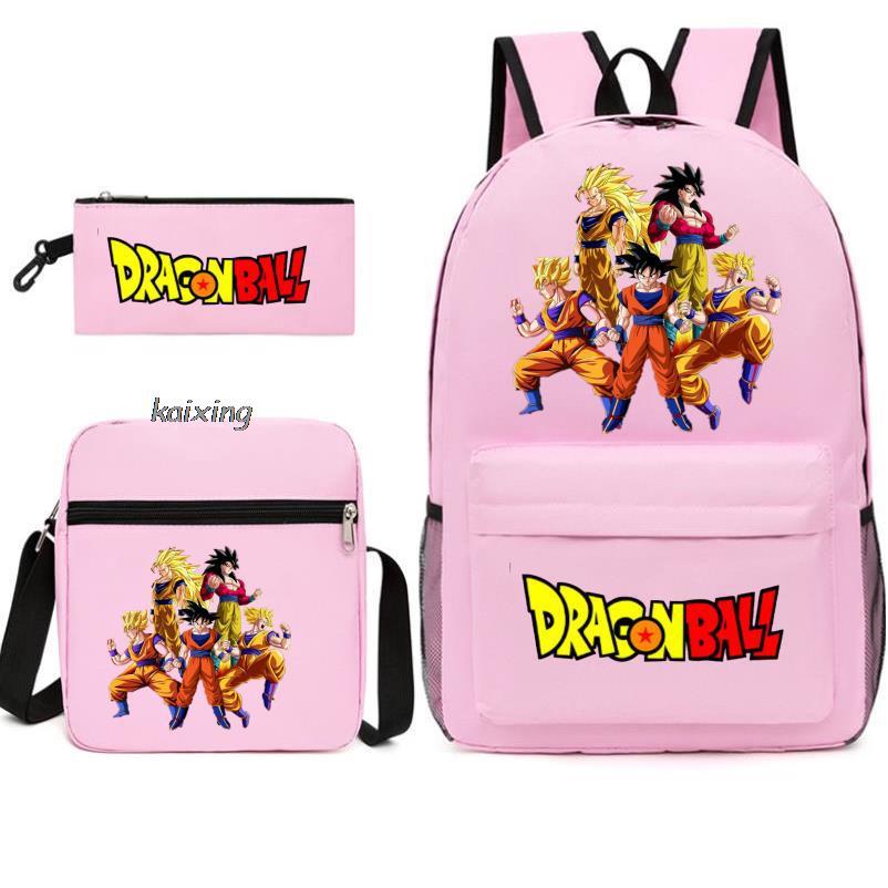 Youth Dragon Ball Backpack Student Shoulder Bag Travel Bag 3-Piece Set