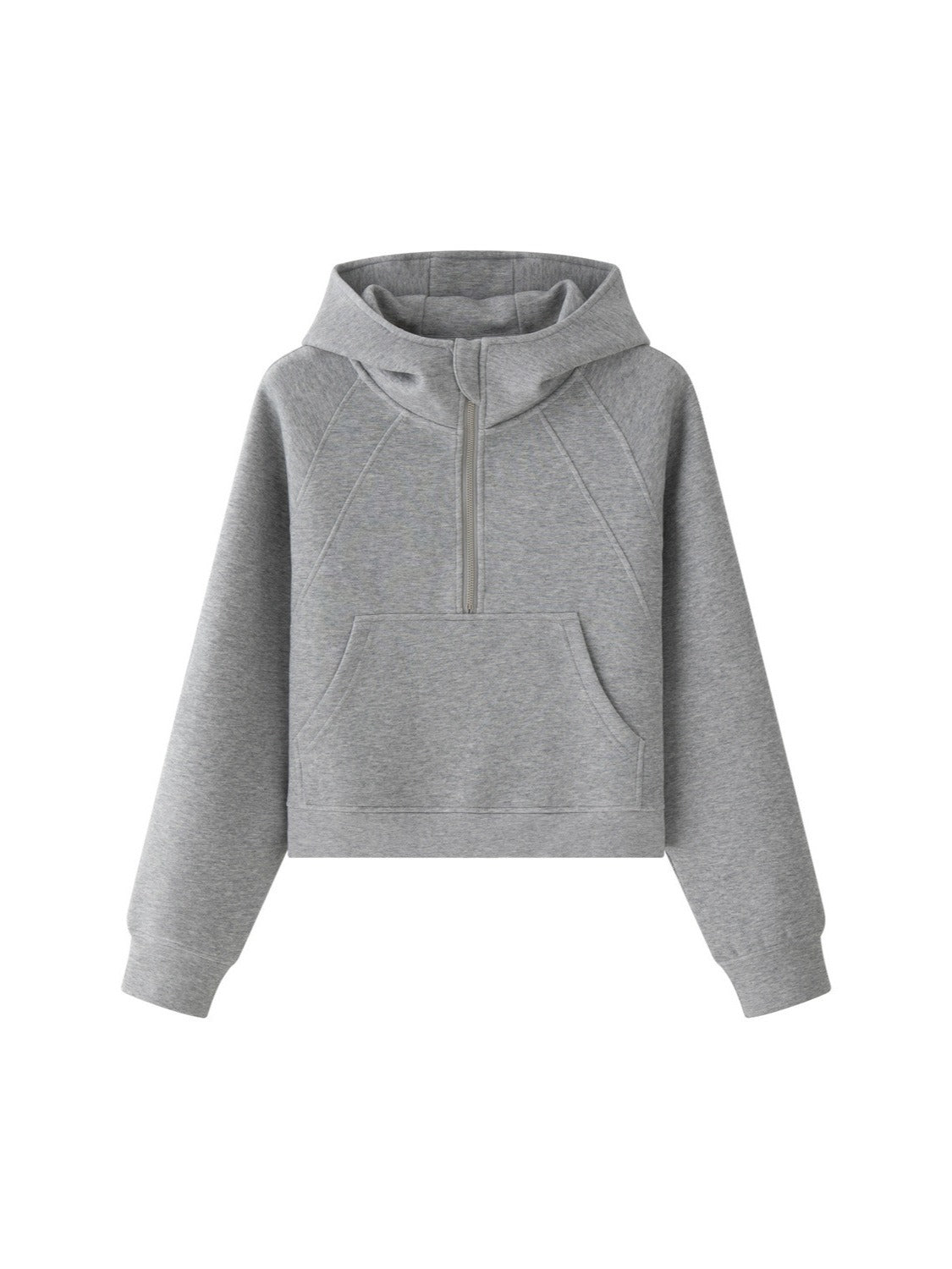 Fashionable air layer half zipper hooded sweatshirt skin friendly and comfortable loose top for women