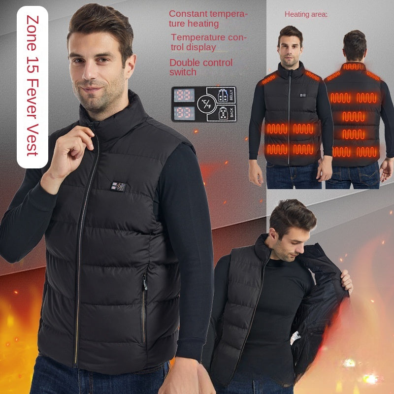 Winter intelligent heating vest, electric heating vest, charging and keeping warm, anti cold electric heating clothes, full body