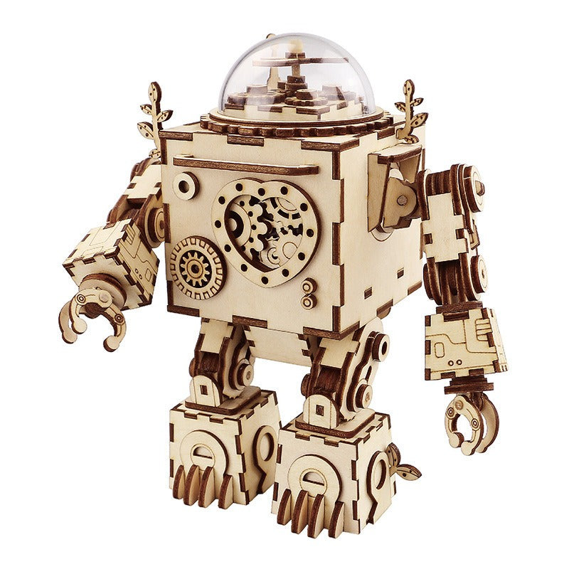 DIY handmade punk style robot music box birthday gift for girls and boys decoration ornament creativity