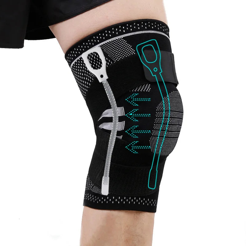 Professional Knee Brace Detachable Elastic Belt Silica Gel Knee Pad Support Workout Running Basketball Compression Leg Sleeve