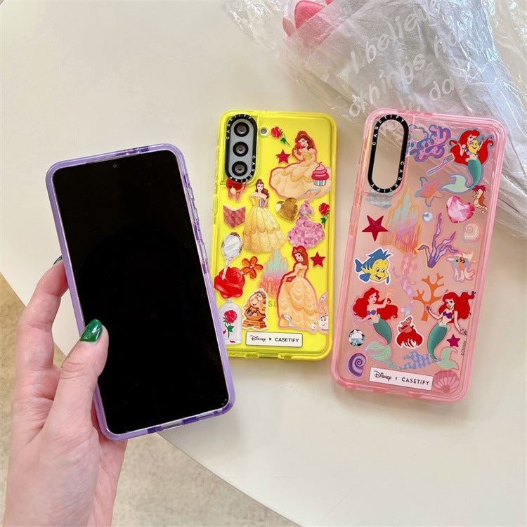 Cartoon princess beautiful girl suitable for Samsung s22ultra mobile phone cover anti-fall s20 protective sleeve s22 soft case