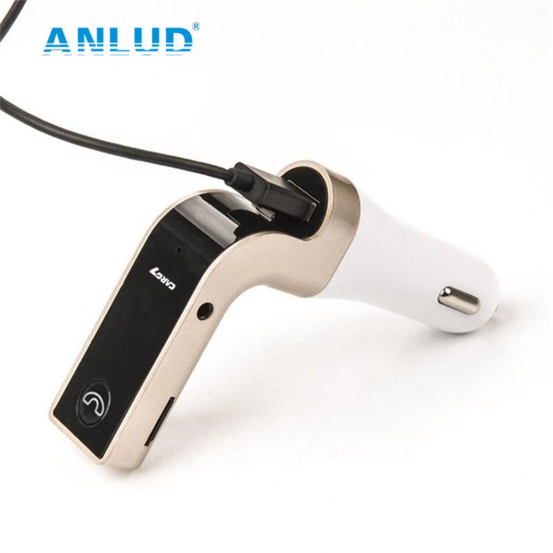 ANLUD Multifunction 4-in-1 CAR G7 Bluetooth FM Transmitter USB Flash Drives TF Music Player Car Kit USB Car Charger