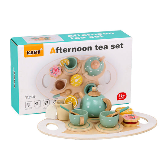 Children's Home Afternoon Tea Desserts Cake Sales Teapot Cups Tea Set Wooden Christmas Toys Gifts