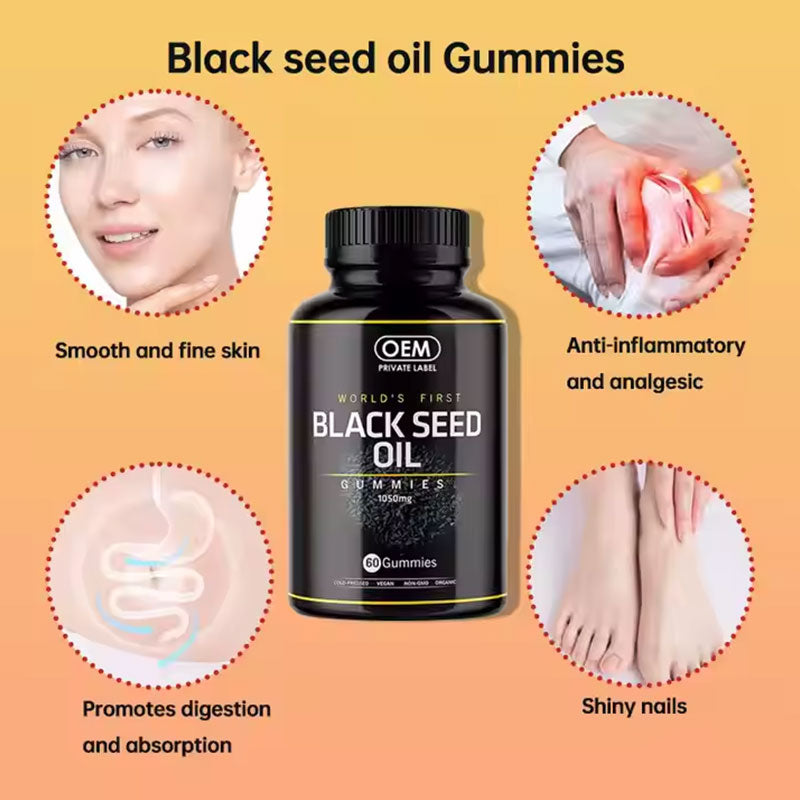 Black seed oil gummies hair gummies