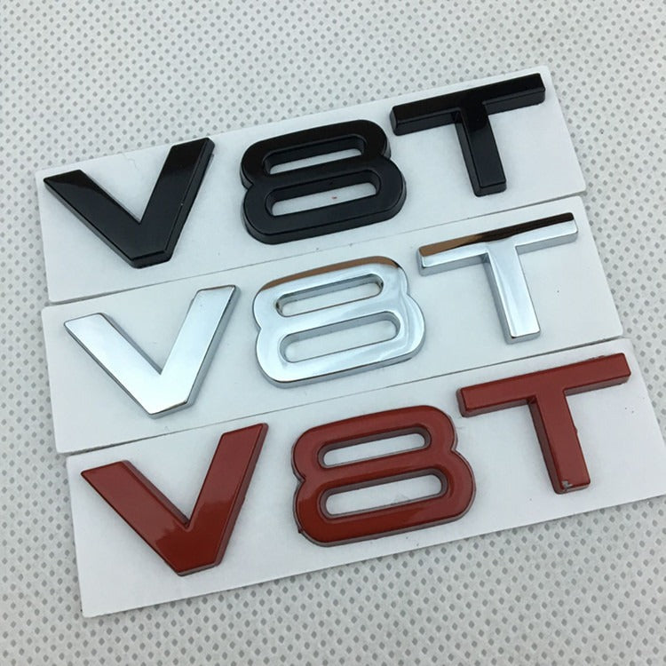 Suitable for Audi V6T V8T metal logo A4LA6LS7Q5Q3 displacement personalized modification leaf plate car sticker