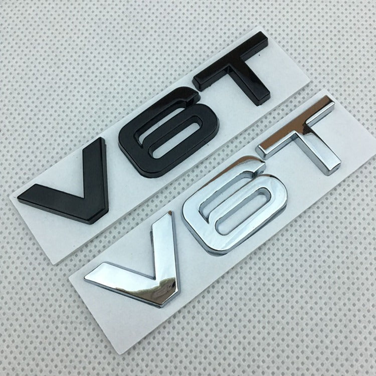 Suitable for Audi V6T V8T metal logo A4LA6LS7Q5Q3 displacement personalized modification leaf plate car sticker