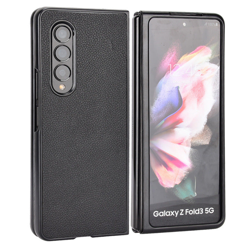 Suitable for Galaxy Z Fold 4 phone case, Samsung Fold 3 foldable phone case, leather covered flip cover protective case