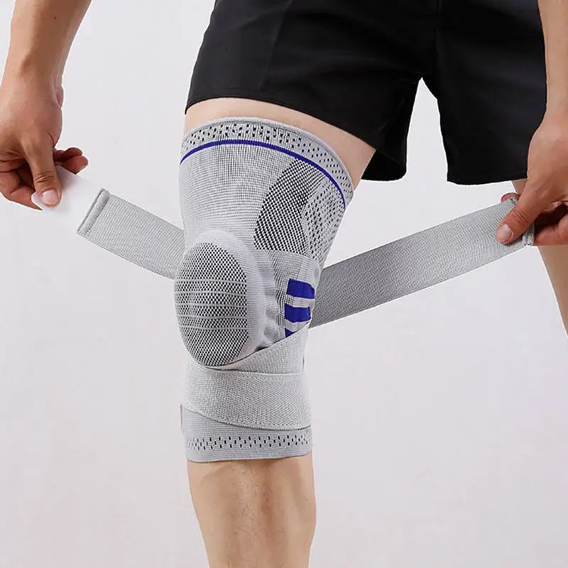 Professional Knee Brace Detachable Elastic Belt Silica Gel Knee Pad Support Workout Running Basketball Compression Leg Sleeve