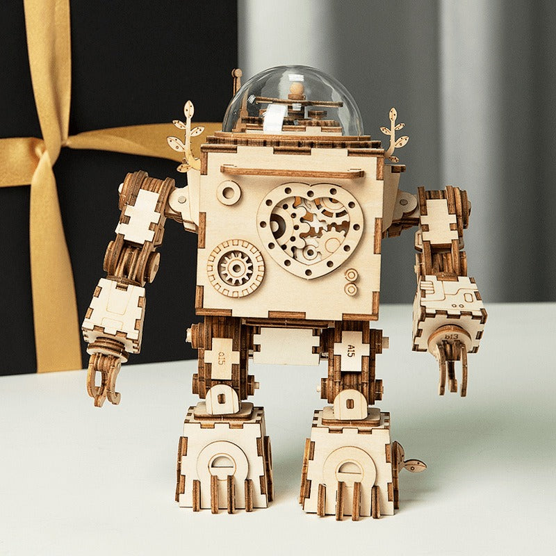 DIY handmade punk style robot music box birthday gift for girls and boys decoration ornament creativity