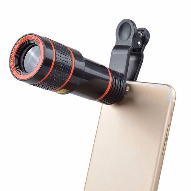 Phone No Dark Corner 12X Zoom Optical Telescope Camera Lens HD Mobile Phone Telephoto Lens with Clips