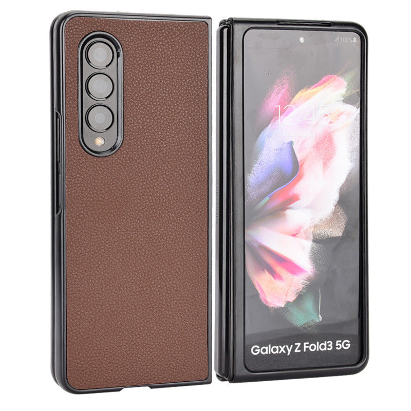 Suitable for Galaxy Z Fold 4 phone case, Samsung Fold 3 foldable phone case, leather covered flip cover protective case