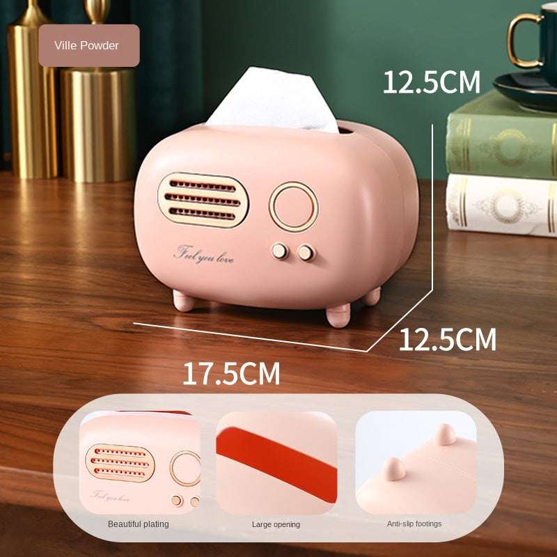 Paper towel box ABS light luxury retro style gift for living room, high-end home drawer paper towel box