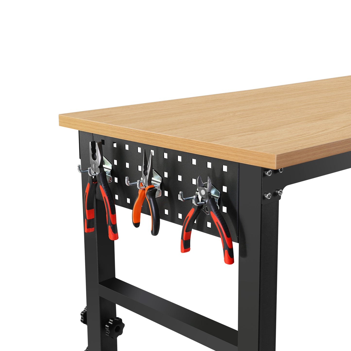 72 inch x 24 inch adjustable worktable, rolling heavy-duty worktable with power socket and wheels