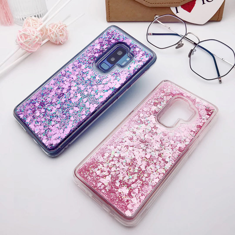 for Samsung Galaxy S9 case Back cover Bling Glitter Dynamic Quicksand Liquid Case for samsung S9 plus cover Galaxy S9 coque