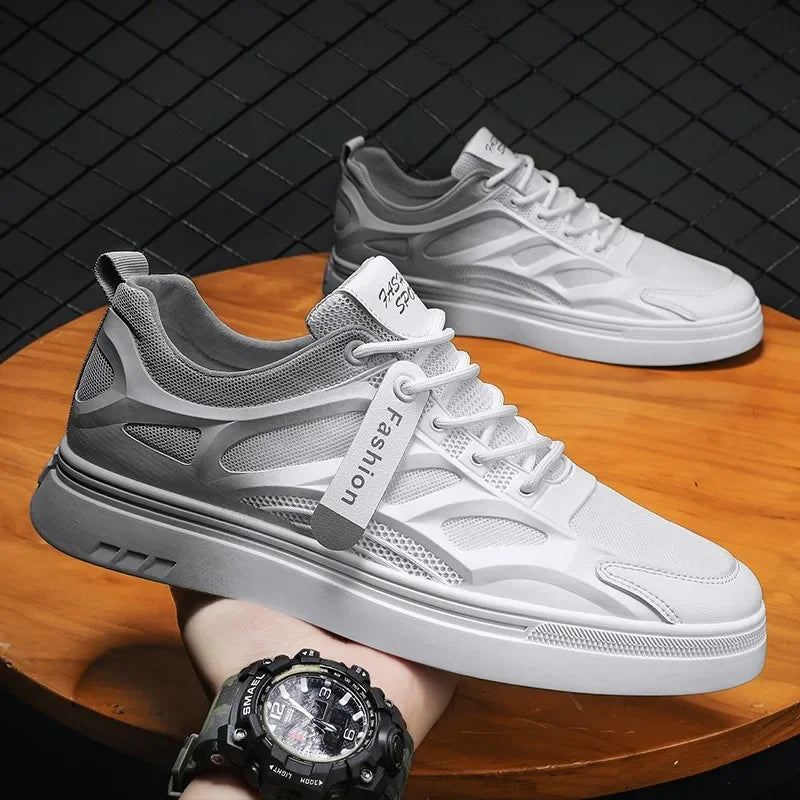 Fashion Men Casual Shoes Spring Men Sneakers Men Vulcanize Shoes White All-match Shoes Male Flats Lace-up Platform Tennis Shoes