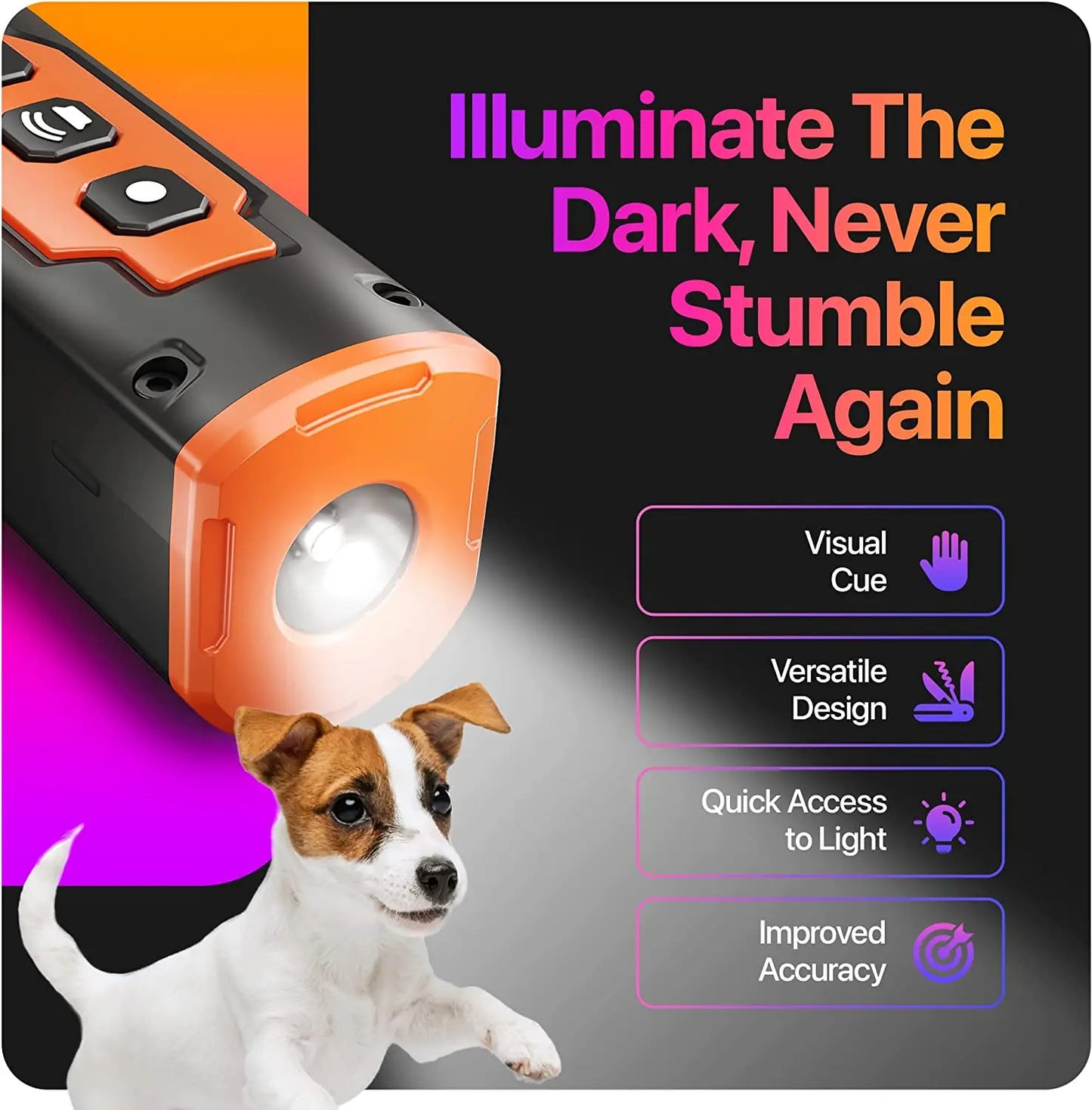 XP30 Release Pet Dog Repeller Ultrasonic Dog Training Device Rechargeable Anti Dog Bark Deterrent Device With LED Flashlight