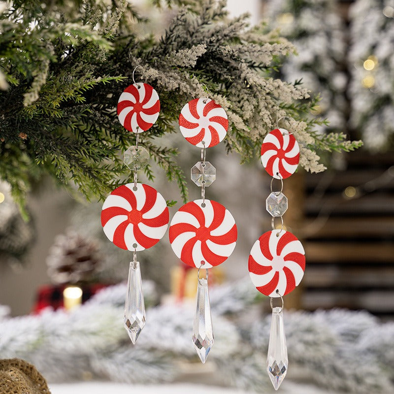 3PCS Christmas candy ice cone pendant Christmas decoration atmosphere decoration simulation candy pendant