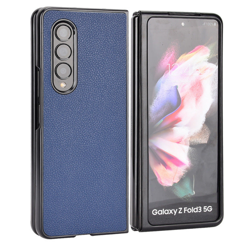 Suitable for Galaxy Z Fold 4 phone case, Samsung Fold 3 foldable phone case, leather covered flip cover protective case