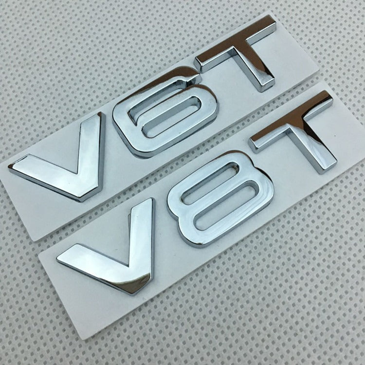 Suitable for Audi V6T V8T metal logo A4LA6LS7Q5Q3 displacement personalized modification leaf plate car sticker