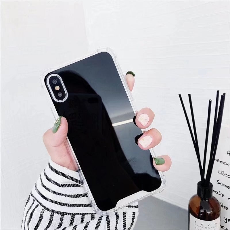 Drop Resistant Mirror Phone Case For iphone XS MAX XR X 7 8 6s 6 plus Protective Soft TPU Cover For Samsung Note 9 8 S8 S9 Plus