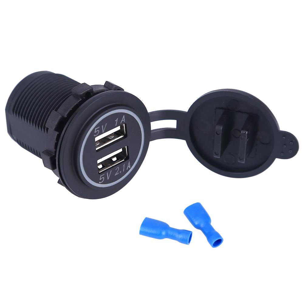 Universal Car Charger USB Vehicle DC12V-32V Waterproof Dual USB Charger 2 Port Power Socket 5V 2.1A/1A car-charger