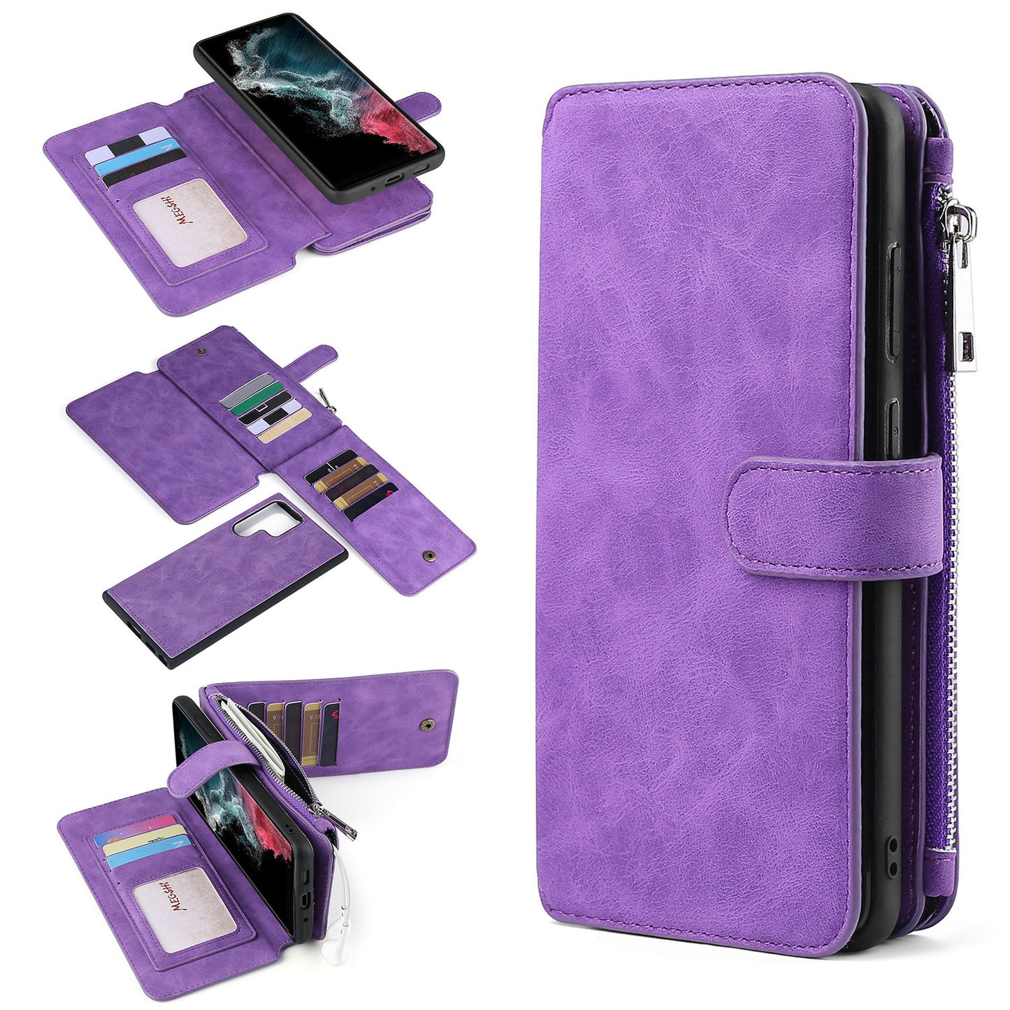 For Samsung S22ultra Wallet Mobile Phone Shell S20FE Multifunctional Mobile Phone Leather Case S22 Flip Cover