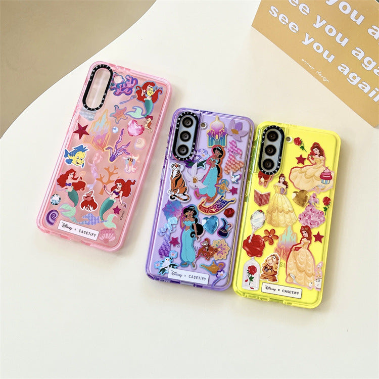 Cartoon princess beautiful girl suitable for Samsung s22ultra mobile phone cover anti-fall s20 protective sleeve s22 soft case