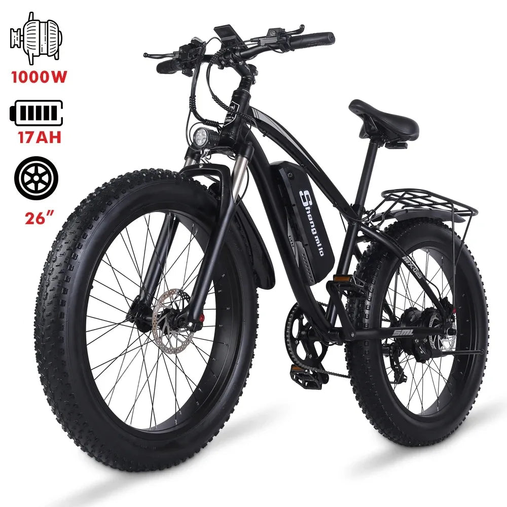 MX02S Electric Bike 48V1000W 26 In e bike 17AH Lithium Battery men's Mountain Bike Fat Tire Ebike Adult Electric Bicycle