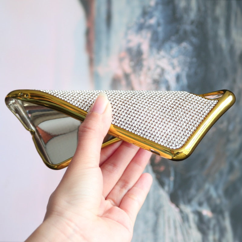 Diamond Plating Case for iPhone Luxury Slim Silicone Cell Phone Cover