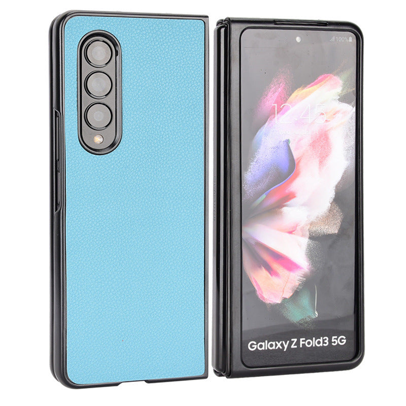 Suitable for Galaxy Z Fold 4 phone case, Samsung Fold 3 foldable phone case, leather covered flip cover protective case