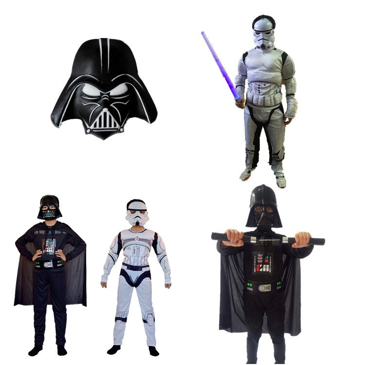 International Children's Day cosplay muscle clothes Superman Star Wars Iron Man White Soldier Black Samurai suit