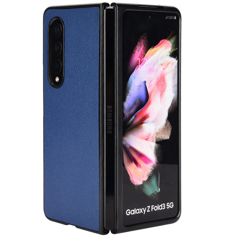 Suitable for Galaxy Z Fold 4 phone case, Samsung Fold 3 foldable phone case, leather covered flip cover protective case