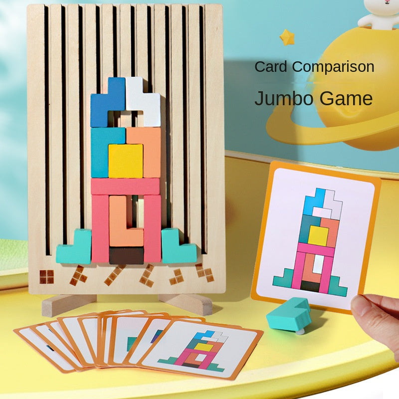 Multi functional Tetris block puzzle, children's intellectual and thinking training, wooden toys for girls and boys