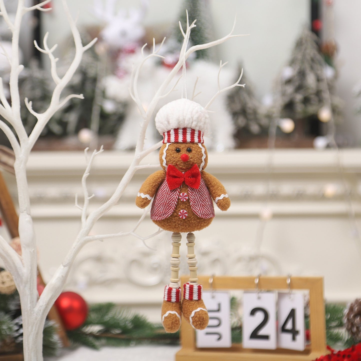 Christmas Decoration Couple Gingerbread Man Doll Cloth Doll Decoration Chef Biscuit Man Doll Pendant