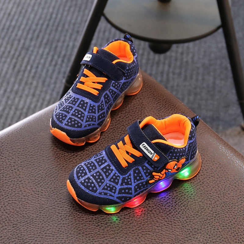 1-14 Years Old Luminous Sneakers Boy Girl Cartoon LED Light Up Shoes Glowing with Light Kids Shoes Children Led Sneakers Brand