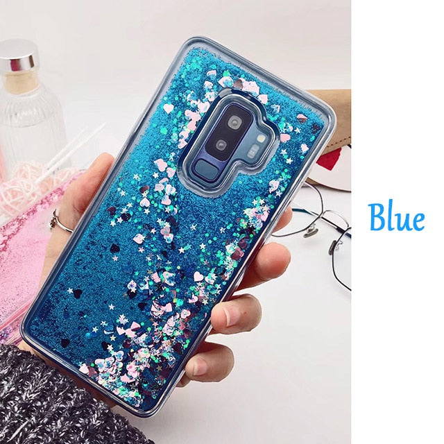 for Samsung Galaxy S9 case Back cover Bling Glitter Dynamic Quicksand Liquid Case for samsung S9 plus cover Galaxy S9 coque