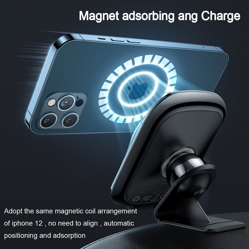 Mcdodo 15W Qi Magnetic Wireless Charger For iphone 12 13 11 Pro Max Wireless Charging Stand Car Phone Holder For Samsung Huawei